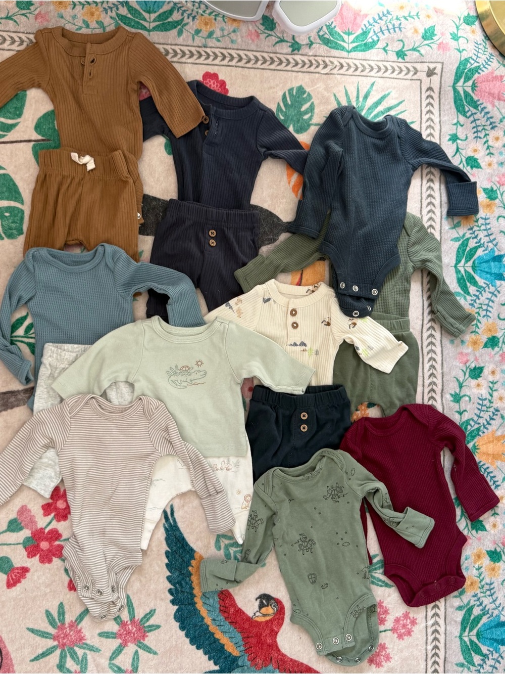 Assorted Ribbed Long-Sleeve Baby Bodysuits & Tops - Multi Color Pack